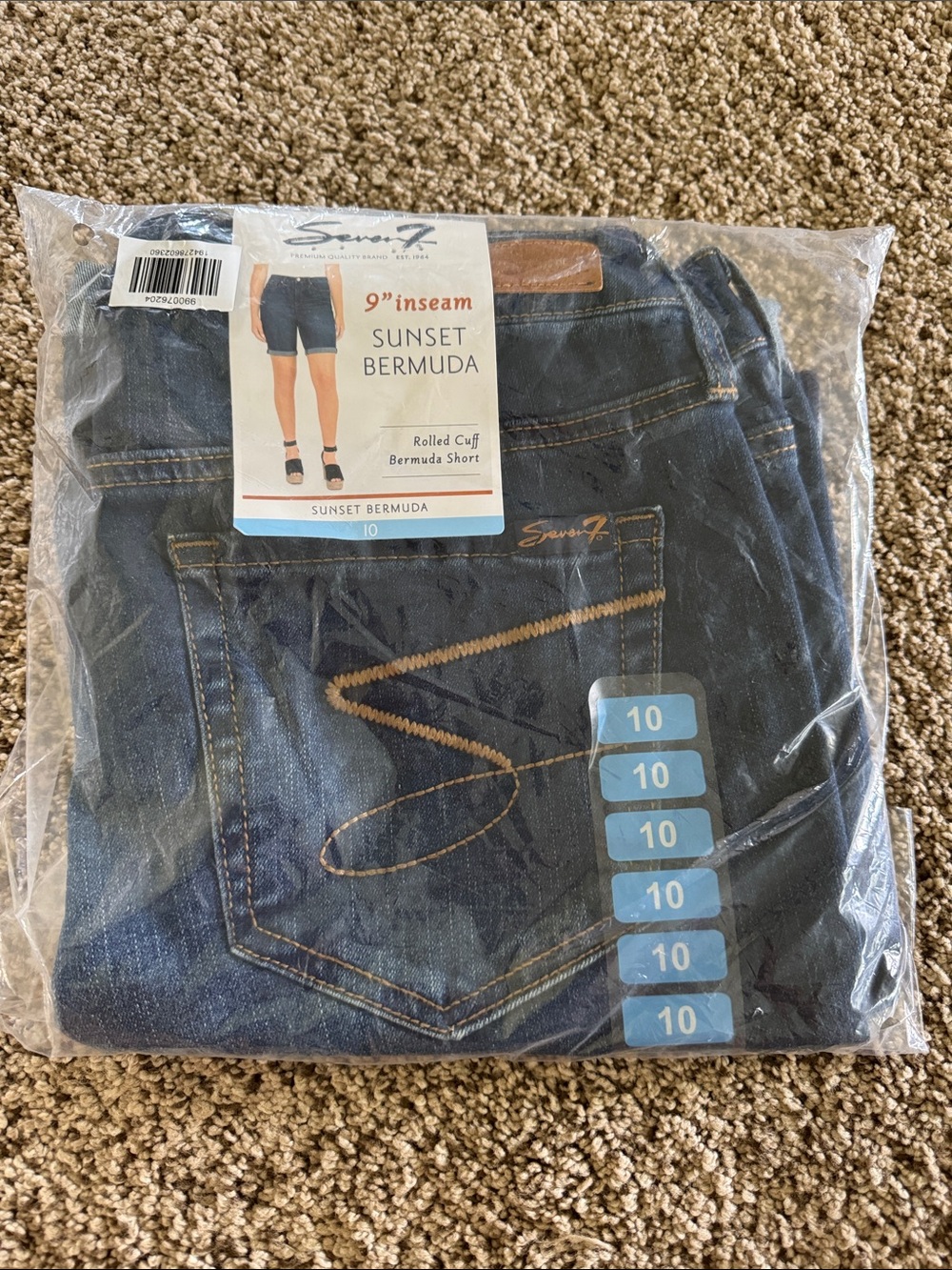Seven7 Dark Blue Rolled Cuff Sunset Bermuda Jeans